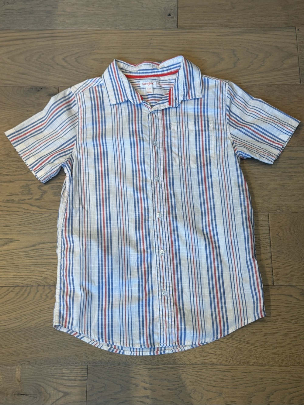 Boys' Collar Button Down 100% Cotton Shirt XL 14 Cat & Jack